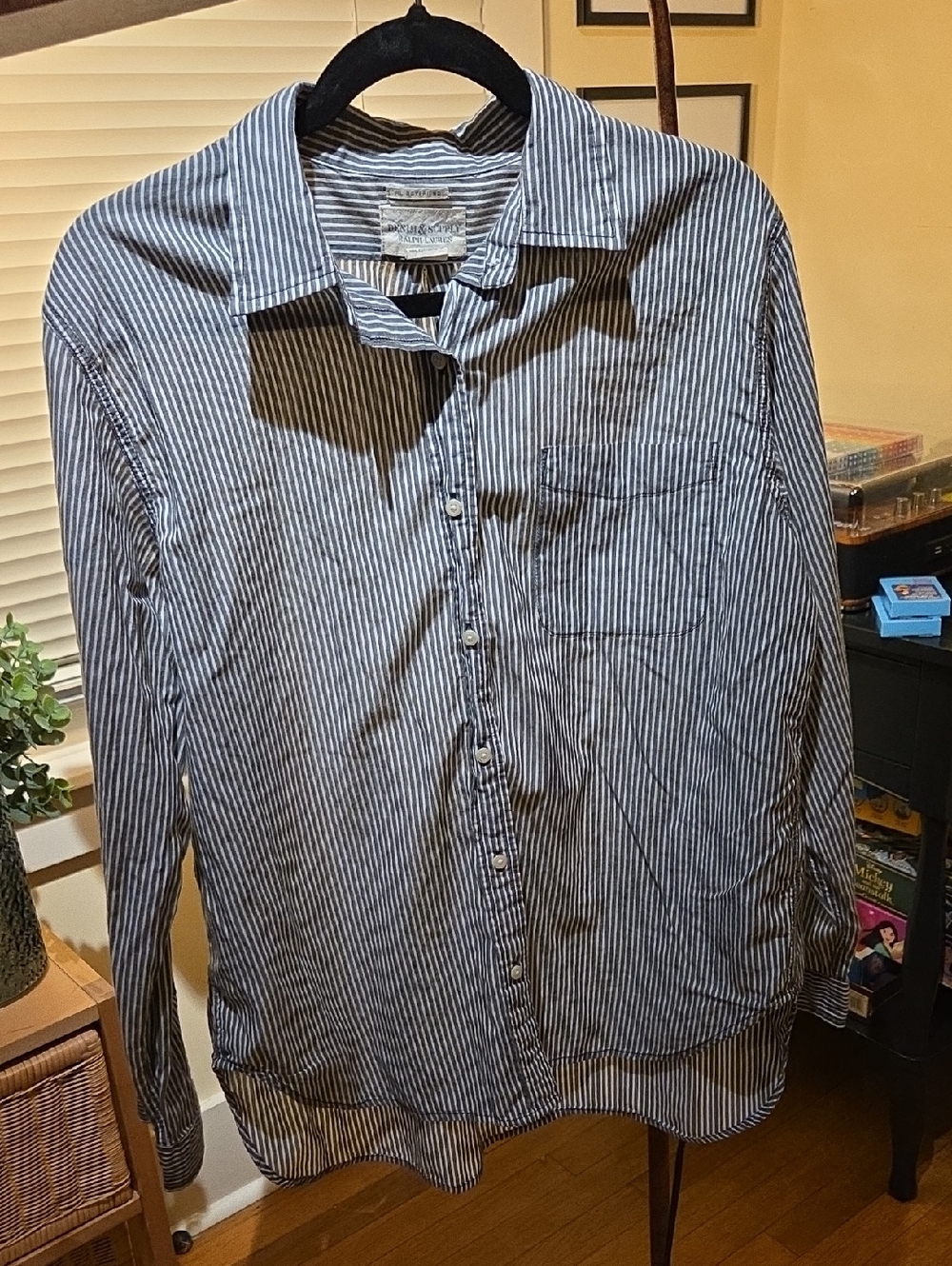 Ralph Lauren Denim & Supply 100% cotton Striped Button-Down in Grey and White